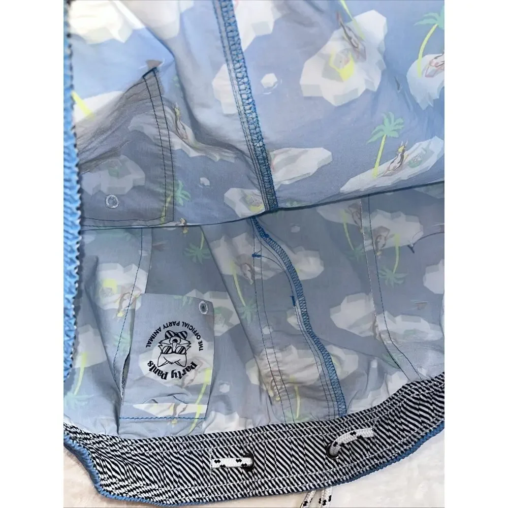 Party Pants Men's Swim Trunks Tropical Blue Size XL, X-LARGE SHORTS NEW NWT